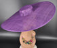 Purple Wide Brim Sinamay Fascinator Hat  Ascot Royal Hat for Wedding Race Day Kentucky Derby Party Mother of the Bride Studio Photoshoot