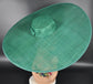 Wide Brim Kentucky Derby Fascinator Hat, Ascot Hat for Wedding & Tea Party, Garden Party Hat, Mother of the Bride, Church Emerald Green