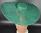 Wide Brim Kentucky Derby Fascinator Hat, Ascot Hat for Wedding & Tea Party, Garden Party Hat, Mother of the Bride, Church Emerald Green