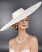 Ivovy/Off white Wide Brim Sinamay Fascinator Hat Ascot Royal Hat Wedding Race Day Kentucky Derby Party Mother of the Bride Studio Photoshoot