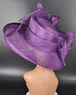 Purple Wide Brim Sinamay Hat for Kentucky Derby, Ascot Racing Hat, Elegant Wedding Guest Hat, Mother of the Bride Hat