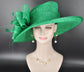 Kelly  Green Wide Brim Kentucky Derby Hat, Ascot Hat for Wedding & Tea Party, Garden Party Hat, Mother of the Bride, Church