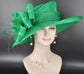Kelly  Green Wide Brim Kentucky Derby Hat, Ascot Hat for Wedding & Tea Party, Garden Party Hat, Mother of the Bride, Church