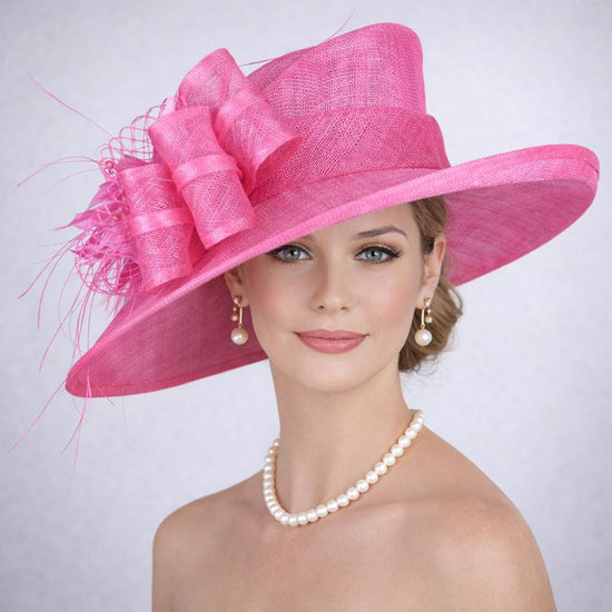 Hot Pink Sinamay Derby Hat, Royal Ascot Race Day