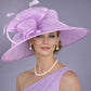 Lilac/light purple Three Layer Wide Brim Sinamay Hat Kentucky Derby Hat  Wedding Church Tea Party Garden Party Ascort Royal Party Hat