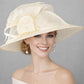 Ivory Three Layer Wide Brim Sinamay Hat Kentucky Derby Hat Wedding Church Tea Party Garden Carriage Party Ascort Royal Party Hat