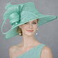 Turquoise Three Layer Wide Brim Sinamay Hat Kentucky Derby Hat Wedding Church Tea Party Garden Carriage Party Ascort Royal Party Hat