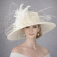 Off White Wide Brim Kentucky Derby Hat, Ascot Hat for Wedding & Tea Party, Garden Party Hat, Mother of the Bride, Church