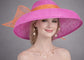 Audrey Hepburn Style Wide Brim Kentucky Derby Hat,Ascot Hat for Wedding  Tea Party,Garden Party Hat, Mother of the Bride, Church Pink Orange