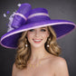 Purple Lilac Wide Brim Kentucky Derby Hat, Ascot Hat for Wedding & Tea Party, Garden Party Hat, Mother of the Bride, Church