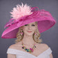 Fuchsia Pink Wide Brim Kentucky Derby Hat, Ascot Hat for Wedding & Tea Party, Garden Party Hat, Mother of the Bride, Church ,Oaks Day