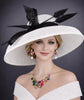 White Black Audrey Hepburn Style Hat, Kentucky Derby Hat, Ascot Royal Hat, Tea Wedding Garden Party Hat, Mother of the Bride Hat, Church