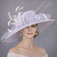 Lilac Wide Brim Sinamay Hat Wide Brim Kentucky Derby Hat,Ascot Hat for Wedding & Tea Party, Garden Party Hat, Mother of the Bride, Church