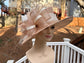 Taupe  Light Tan Ivory  Wide Brim Kentucky Derby Hat, Ascot Hat for Wedding Tea Party, Garden Party Hat, Mother of the Bride,Church