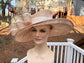 Taupe  Light Tan Ivory  Wide Brim Kentucky Derby Hat, Ascot Hat for Wedding Tea Party, Garden Party Hat, Mother of the Bride,Church
