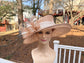 Taupe  Light Tan Ivory  Wide Brim Kentucky Derby Hat, Ascot Hat for Wedding Tea Party, Garden Party Hat, Mother of the Bride,Church