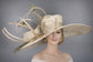 22089 Taupe Royal Ascot Horse Race Oaks day hat Carriage Tea Party Wedding Kentucky Derby Hat Party Hat Wide Brim  Wide Brim Hat