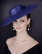 Navy Blue Wide Brim Sinamay Fascinator Hat  Ascot Royal Hat for Wedding Race Day Kentucky Derby Party Mother of the Bride