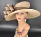 Taupe Brown Wide Brim Kentucky Derby Hat, Ascot Hat for Wedding & Tea Party, Garden Party Hat, Mother of the Bride, Church