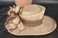 Taupe Brown Wide Brim Kentucky Derby Hat, Ascot Hat for Wedding & Tea Party, Garden Party Hat, Mother of the Bride, Church