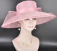 Pink Wide Brim Hat for Women, Kentucky Derby Hat, Church & Ascot Hat, Adjustable Size Elegant Statement Hat