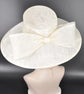 Ivory/Off White Wide Brim Hat for Women, Kentucky Derby Hat, Church & Ascot Hat, Adjustable Size Elegant Statement Hat