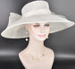 White Wide Brim Hat for Women, Kentucky Derby Hat, Church & Ascot Hat, Adjustable Size Elegant Statement Hat