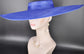 Wide Brim Sinamay Hat, 23.5 Inch Derby Hat, Ascot Hat, Church Hat, Wedding Hat, Statement Race Day Hat Royal Blue