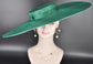 Wide Brim Sinamay Hat, 23.5 Inch Derby Hat, Ascot Hat, Church Hat, Wedding Hat, Statement Race Day Hat Emerald Green