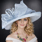 Wide Brim Sinamay  Hat for Kentucky Derby, Ascot Racing Hat, Elegant Wedding Guest Hat, Mother of the Bride Hat  Light Blue