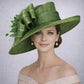 Olive Green Wide Brim Kentucky Derby Hat, Ascot Hat for Wedding & Tea Party, Garden Party Hat, Mother of the Bride, Church