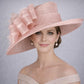 Blush Pink Three Layer Wide Brim Sinamay Hat Kentucky Derby Hat Wedding Church Tea Party Garden Party Ascort Royal Party Hat