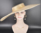 Wide Brim Sinamay Hat, 23.5 Inch Derby Hat, Ascot Hat, Church Hat, Wedding Hat, Statement Race Day Hat Gold