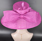 Fuchsia Pink Wide Brim Hat for Women, Kentucky Derby Hat, Church & Ascot Hat, Adjustable Size Elegant Statement Hat