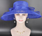 Royal Blue Wide Brim Hat for Women, Kentucky Derby Hat, Church & Ascot Hat, Adjustable Size Elegant Statement Hat