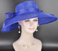 Royal Blue Wide Brim Hat for Women, Kentucky Derby Hat, Church & Ascot Hat, Adjustable Size Elegant Statement Hat