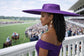 Wide Brim Sinamay Hat, 23.5 Inch Derby Hat, Ascot Hat, Church Hat, Wedding Hat, Statement Race Day Hat Purple