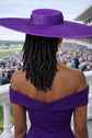 Wide Brim Sinamay Hat, 23.5 Inch Derby Hat, Ascot Hat, Church Hat, Wedding Hat, Statement Race Day Hat Purple