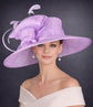 Lilac/light purple Three Layer Wide Brim Sinamay Hat Kentucky Derby Hat  Wedding Church Tea Party Garden Party Ascort Royal Party Hat