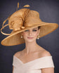 Metal Gold Three Layer Wide Brim Sinamay Hat Kentucky Derby Hat  Wedding Church Tea Party Garden Party Ascort Royal Party Hat
