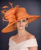 Copper Orange Three Layer Wide Brim Sinamay Hat Kentucky Derby Hat  Wedding Church Tea Party Garden Party Ascort Royal Party Hat