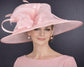 Baby Pink Three Layer Wide Brim Sinamay Hat Kentucky Derby Hat Wedding Church Tea Party Garden Party Ascort Royal Party Hat