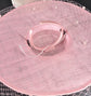 Pink Wide Brim Fascinator Hat with Veil 18 Inch Sinamay Ascot Hat for Wedding Race Day Mother of the Bride