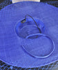 Royal Blue Wide Brim Fascinator Hat with Veil 18 Inch Sinamay Ascot Hat for Wedding Race Day Mother of the Bride