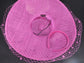 Fuchsia Pink Wide Brim Fascinator Hat with Veil 18 Inch Sinamay Ascot Hat for Wedding Race Day Mother of the Bride