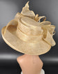 Wide Brim Sinamay  Hat for Kentucky Derby, Ascot Racing Hat, Elegant Wedding Guest Hat, Mother of the Bride Hat Gold