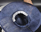 Wide Brim Sinamay  Hat for Kentucky Derby, Ascot Racing Hat, Elegant Wedding Guest Hat, Mother of the Bride Hat Navy Blue w White