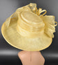 Wide Brim Sinamay  Hat for Kentucky Derby, Ascot Racing Hat, Elegant Wedding Guest Hat, Mother of the Bride Hat  Yellow