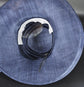 Wide Brim Sinamay  Hat for Kentucky Derby, Ascot Racing Hat, Elegant Wedding Guest Hat, Mother of the Bride Hat Navy  Blue