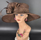 Brown/Coffee Three Layer Wide Brim Sinamay Hat Kentucky Derby Hat Wedding Church Tea Party Garden Carriage Party Ascort Royal Party Hat